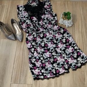 Express Black Floral Mini Dress